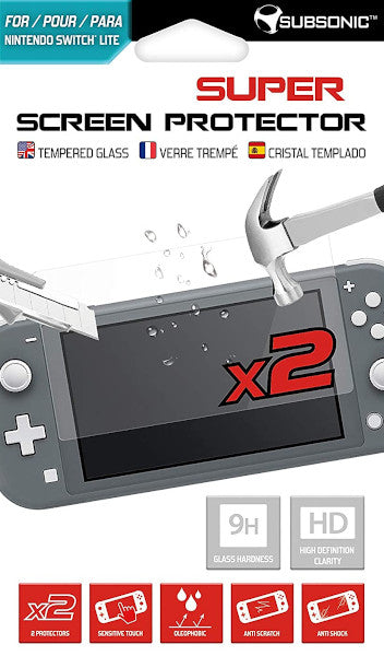 Subsonic - Kit de 2 films en verre trempé premium ultra résistants avec revêtement oléophobe résistant aux chocs et aux rayures (Nintendo Switch Lite) Subsonic - Kit de 2 films en verre trempé premium ultra résistants avec revêtement oléophobe résistant aux chocs et aux rayures (Nintendo Switch Lite)